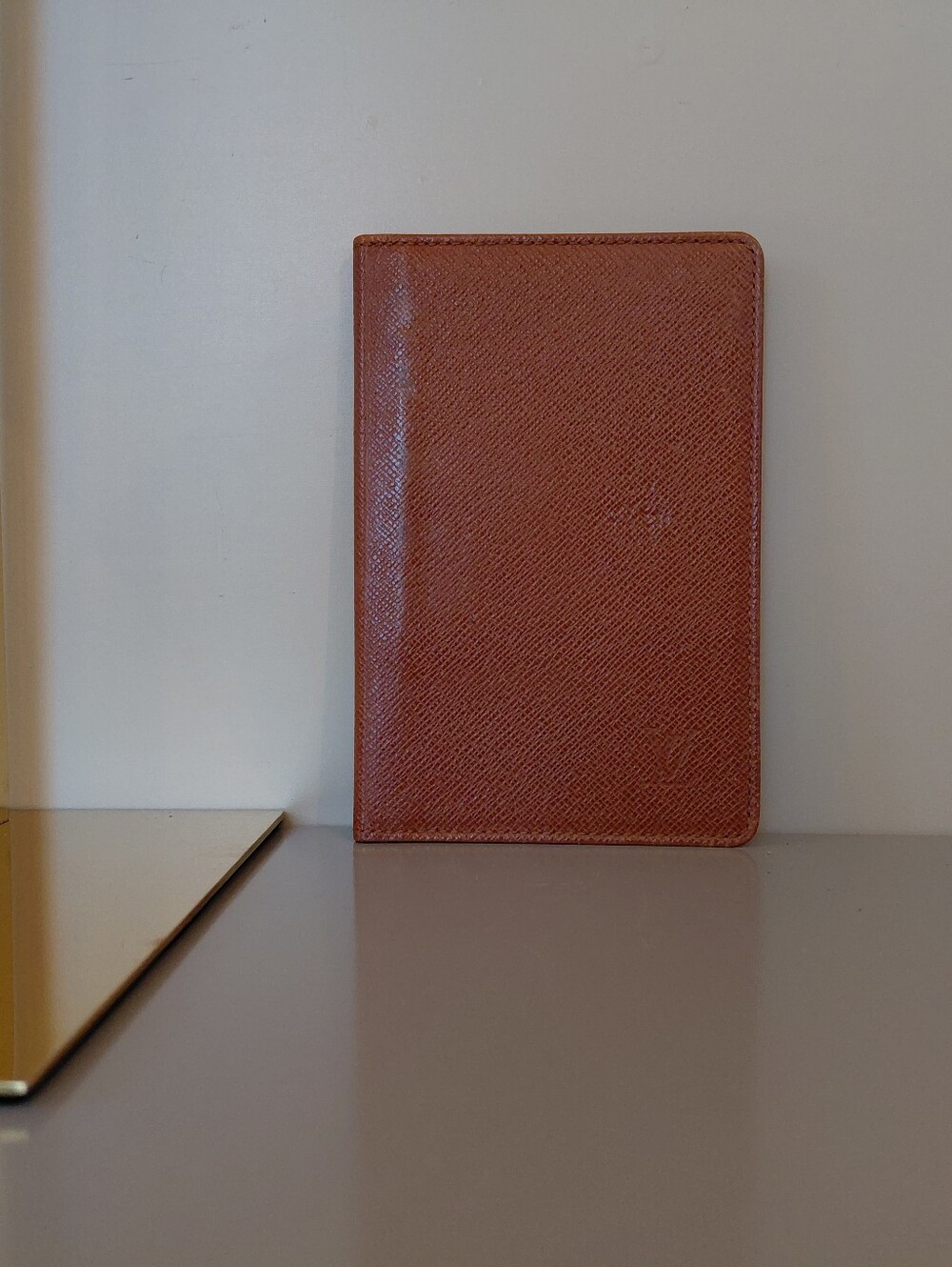 Louis Vuitton Brown Card/ID Holder Taiga Leather Wallet